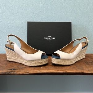 Coach Open Toe Wedges